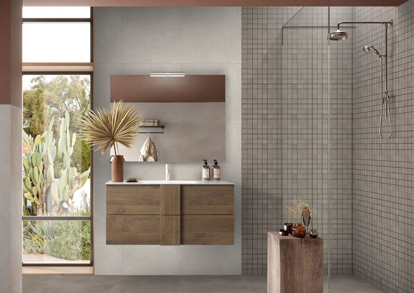 2"x2" Cemento Marfil Mosaic