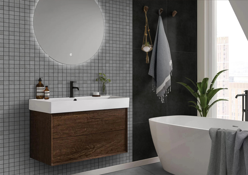 2"x2" Cemento Light Grey Mosaic